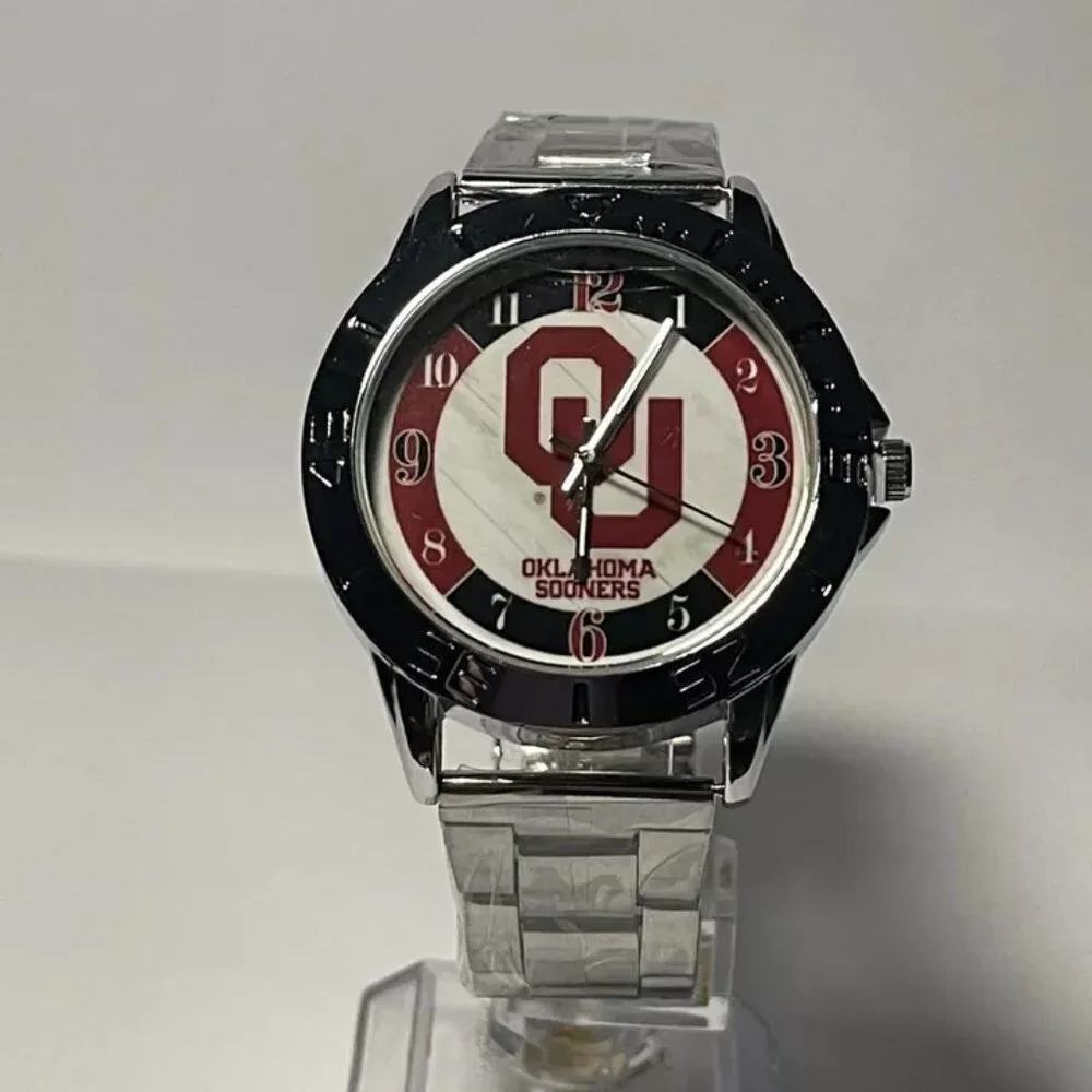 Oklahoma Sooners NCAA Team Logo Men's Stainless-Steel Watch NEW